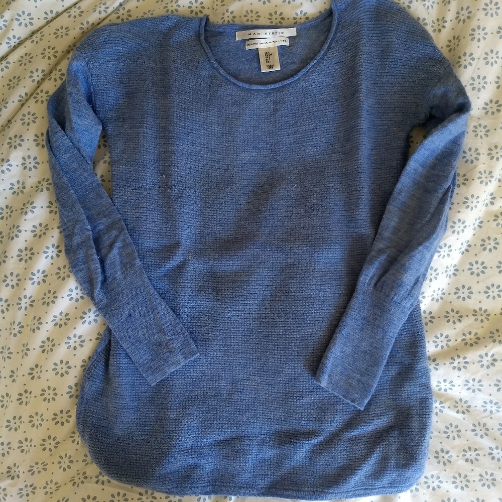 Light blue max studio waffle knit sweater